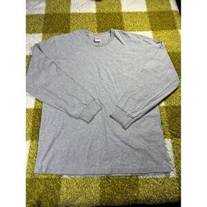 Supreme Long Sleeve Blank T-Shirt Heather‎ Grey Mens Large Made in USA